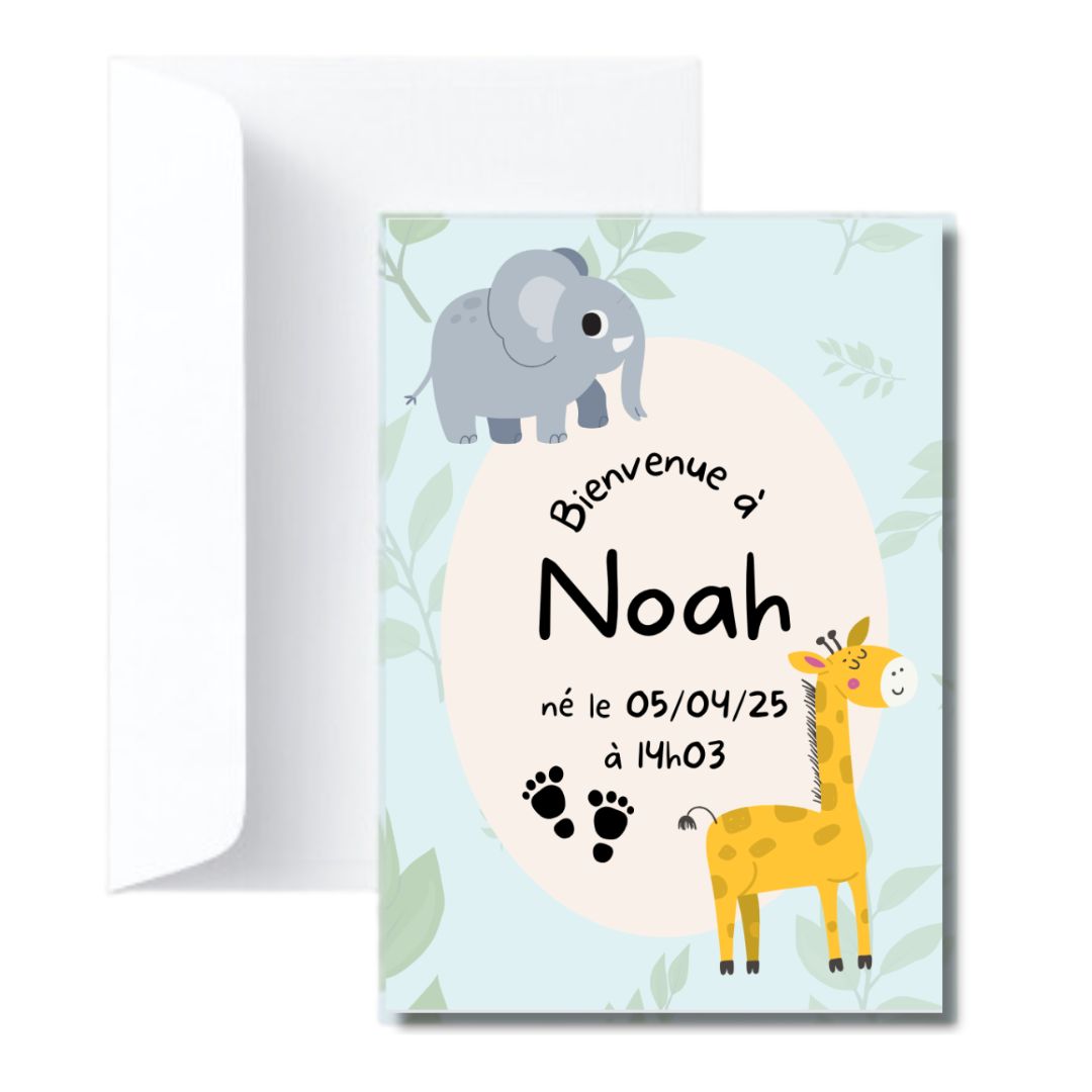 Faire Part de Naissance Girafe