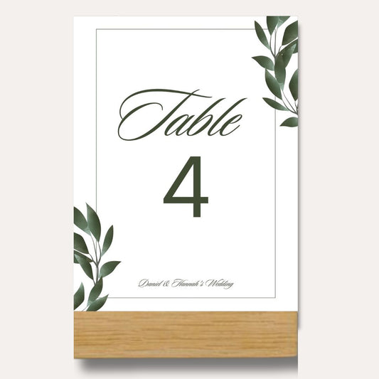 Carte de Numéro de table + Porte Carte bois (modèle 4)